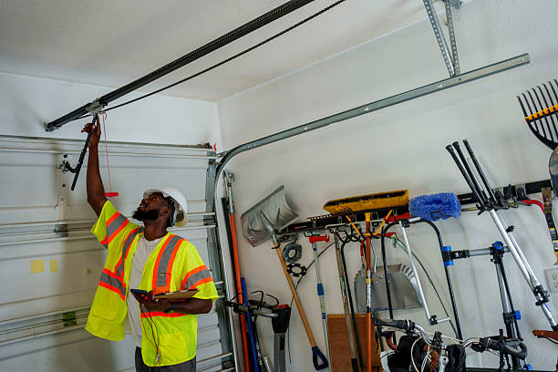 Professional Garage Door Panel Replacement technician working in King County County, TX